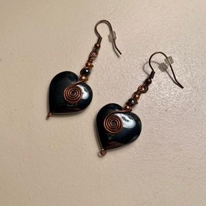 Handmade heart earrings
